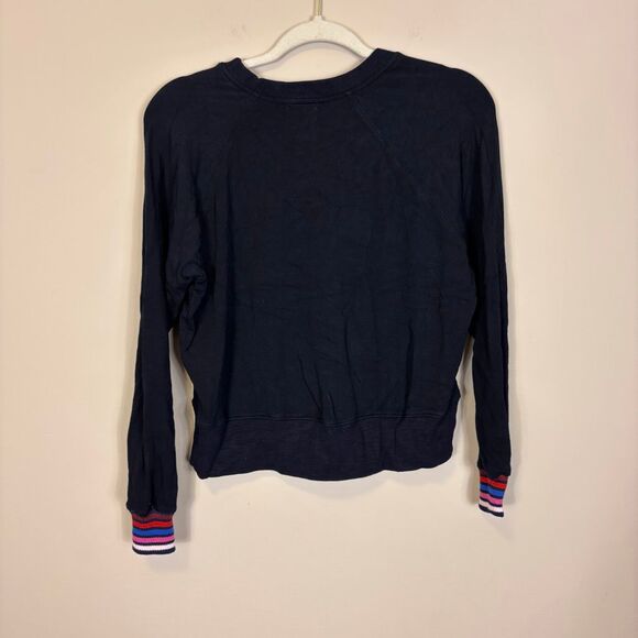 Sundry Navy Blue Semi Cropped Crewneck Sweatshirt XS - Picture 2 of 6